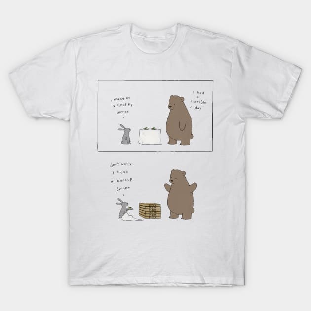 Backup Dinner T-Shirt by Liz Climo